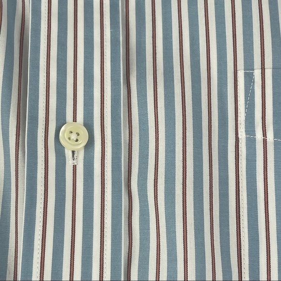Nautica Mens Button Down Shirt Blue White Stripe L - Picture 6 of 7